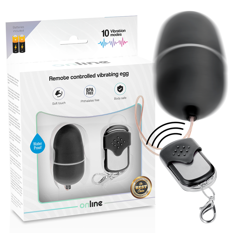 ONLINE - REMOTE CONTROL VIBRATING EGG M BLACK - NOCTURNA DESIRES