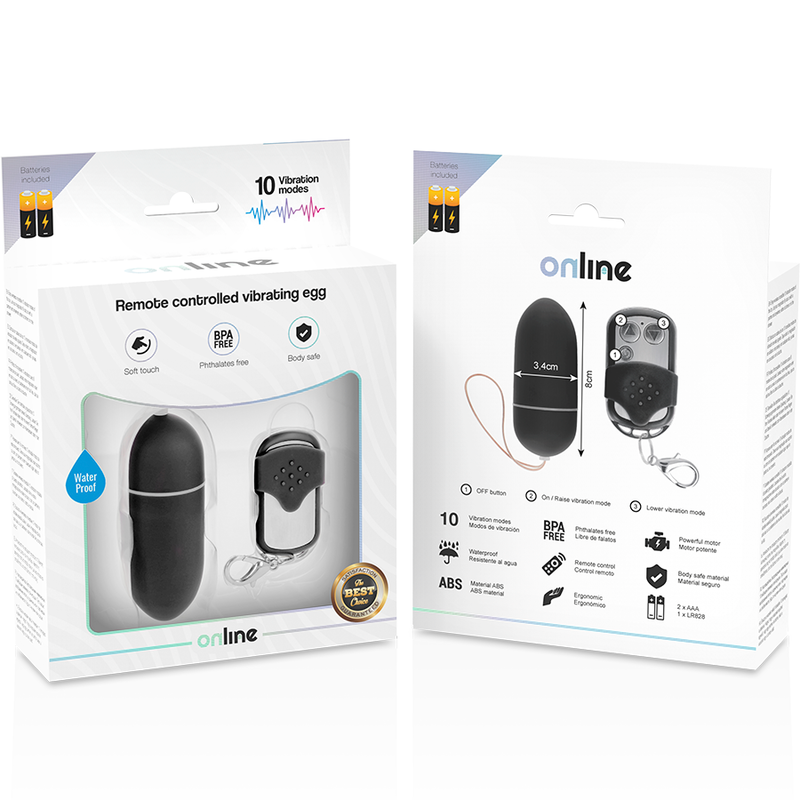 ONLINE - REMOTE CONTROL VIBRATING EGG L BLACK - NOCTURNA DESIRES