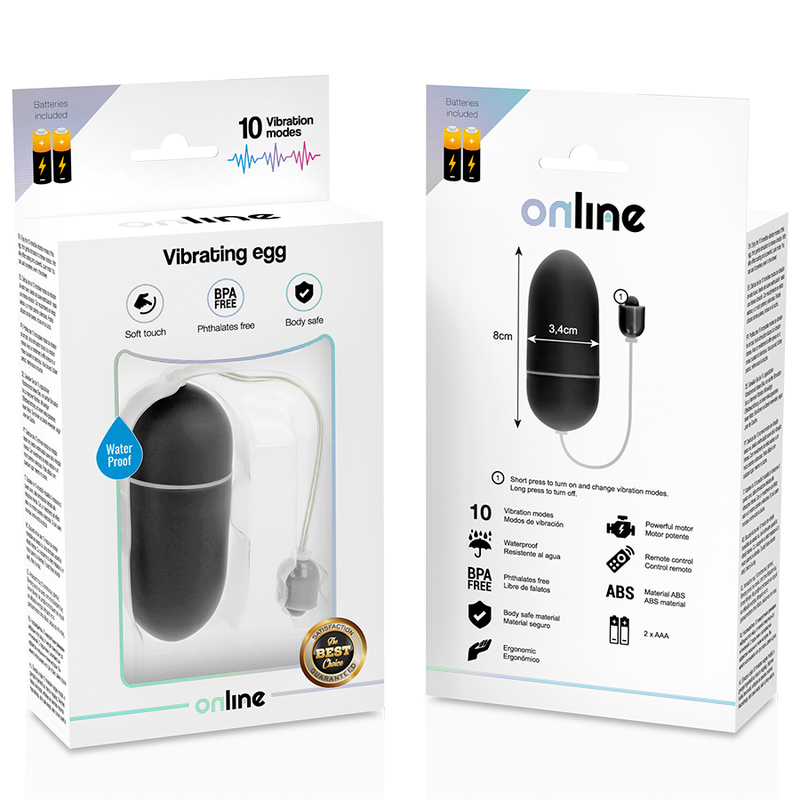 ONLINE - WATERPROOF VIBRATING EGG BLACK - NOCTURNA DESIRES