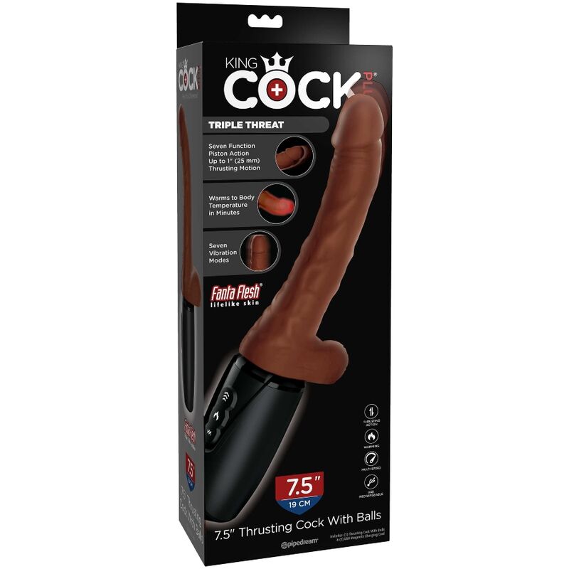 KING COCK - PLUS TRIPLE THREAT BROWN SKIN TONE - NOCTURNA DESIRES