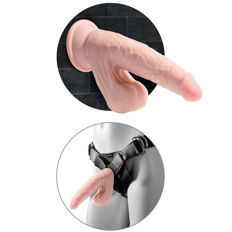 KING COCK - PLUS 3D DILDO SWINGING BALLS 24.5 CM LIGHT SKIN - NOCTURNA DESIRES