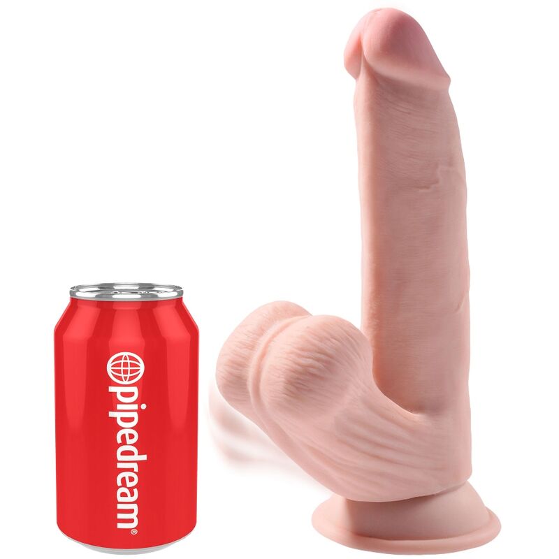 KING COCK - PLUS 3D DILDO SWINGING BALLS 24.5 CM LIGHT SKIN - NOCTURNA DESIRES