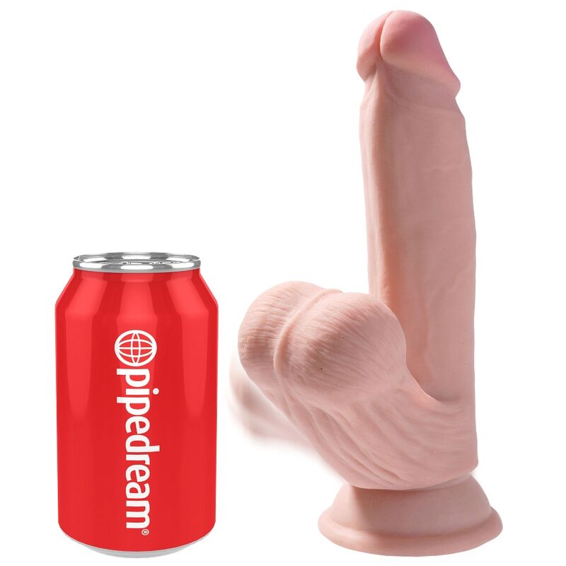 KING COCK - PLUS 3D DILDO SWINGING BALLS 15.2 CM LIGHT SKIN - NOCTURNA DESIRES
