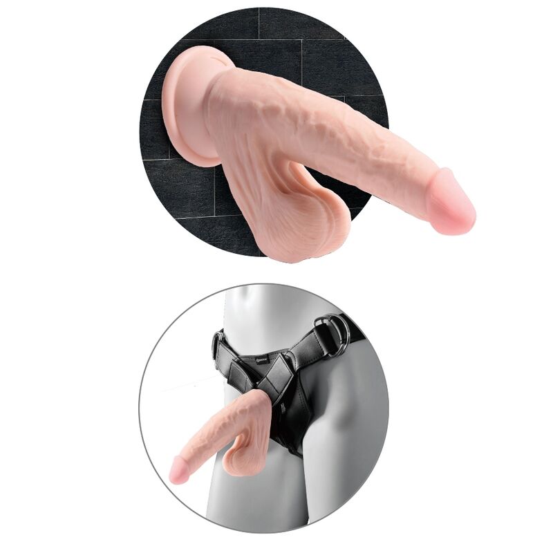 KING COCK - PLUS 3D DILDO SWINGING BALLS 20.3 CM - NOCTURNA DESIRES