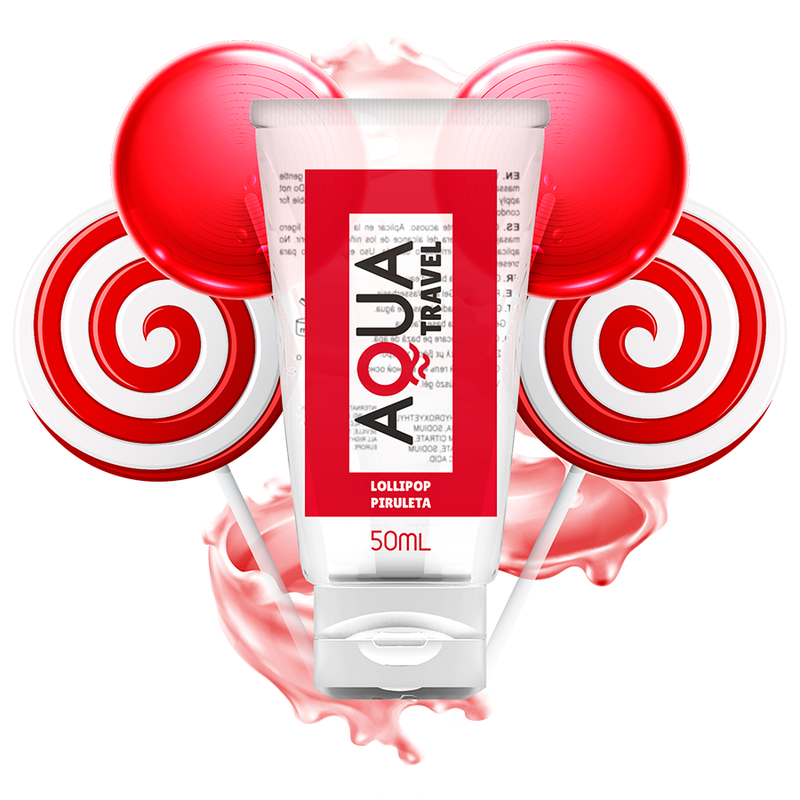 AQUA TRAVEL - LOLLIPOP FLAVOUR WATERBASED LUBRICANT - 50 ML - NOCTURNA DESIRES