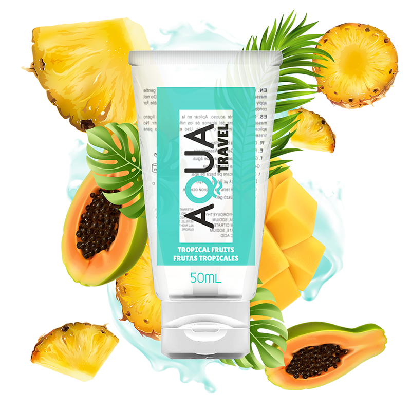 AQUA TRAVEL - FLAVOUR WATERBASED LUBRICANT TROPICAL FRUITS - 50 ML - NOCTURNA DESIRES