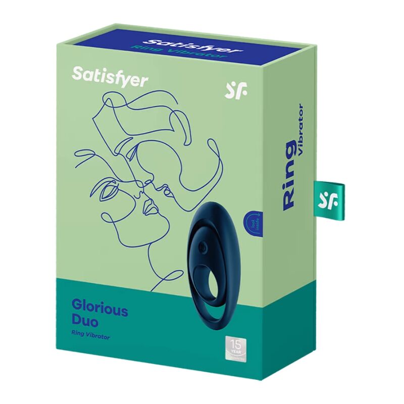 SATISFYER - GLORIOUS DUO RING VIBRATOR BLUE - NOCTURNA DESIRES