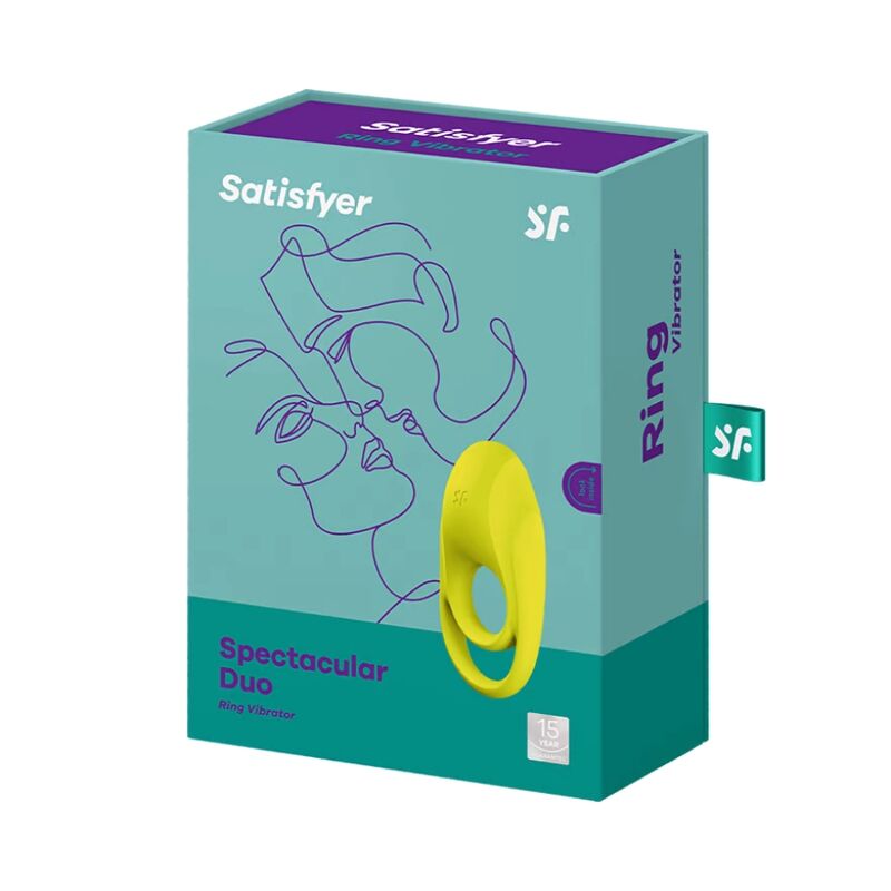SATISFYER - SPECTACULAR DUO RING VIBRATOR YELLOW - NOCTURNA DESIRES