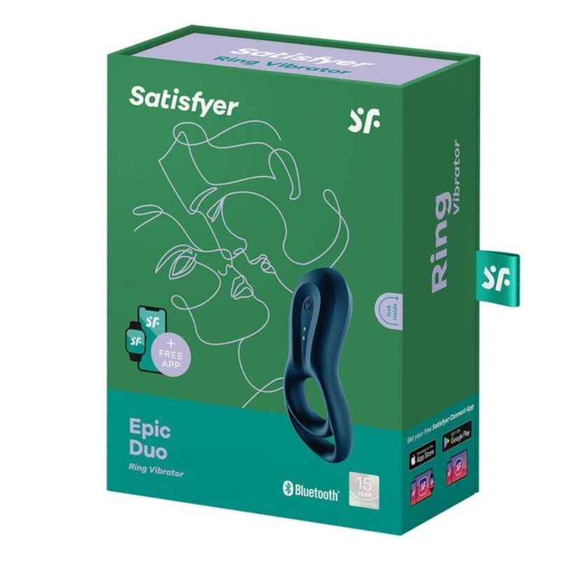 SATISFYER - EPIC DUO RING VIBRATOR APP BLUE - NOCTURNA DESIRES