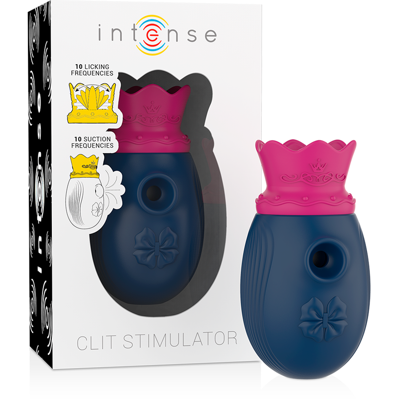 INTENSE - CLITORIS STIMULATOR 10 SUCTION AND LICKING MODES - BLUE - NOCTURNA DESIRES