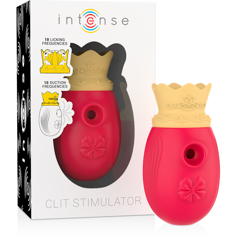 INTENSE - CLITORIS STIMULATOR 10 SUCTION AND LICKING MODES - RED - NOCTURNA DESIRES
