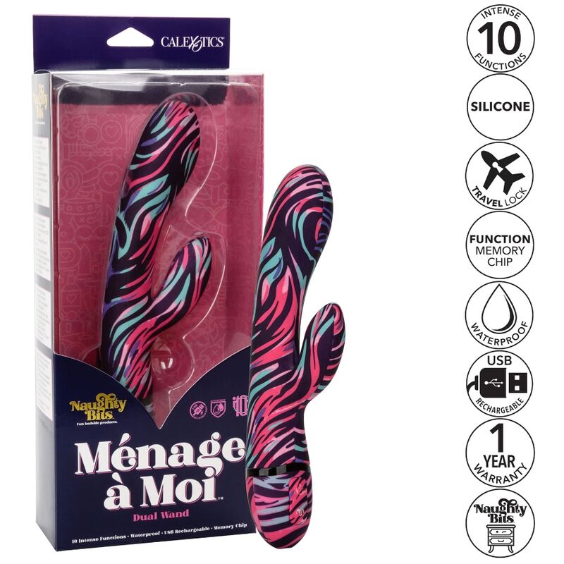 CALEXOTICS - MENAGE A MOI DUAL WAND VIBRATOR - NOCTURNA DESIRES