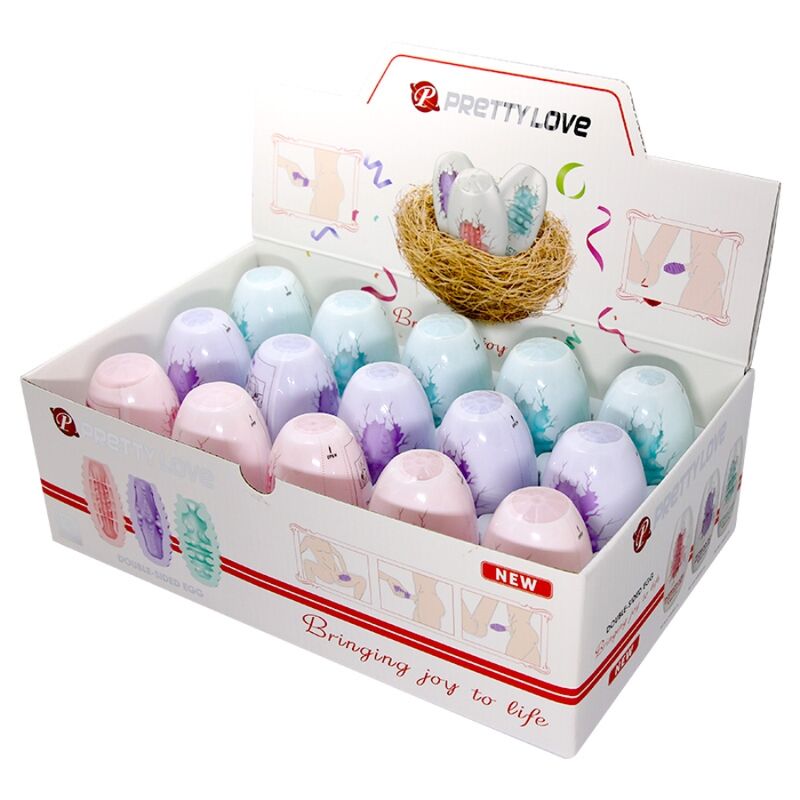 PRETTY LOVE - DOUBLE SIDED MASTURBATOR EGG 15 UNITS - NOCTURNA DESIRES
