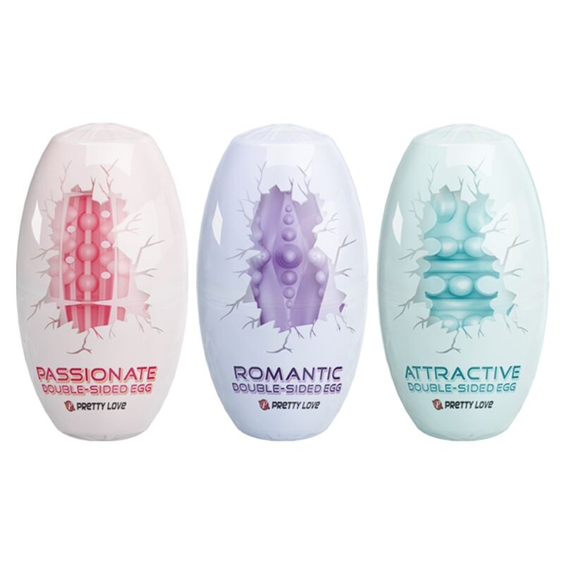 PRETTY LOVE - DOUBLE SIDED MASTURBATOR EGG 15 UNITS - NOCTURNA DESIRES
