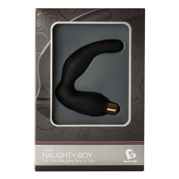 ROCKS-OFF - NAUGHTY-BOY MALE G-SPOT MASSAGER 7 V BLACK ROCKS-OFF  NOCTURNA DESIRES