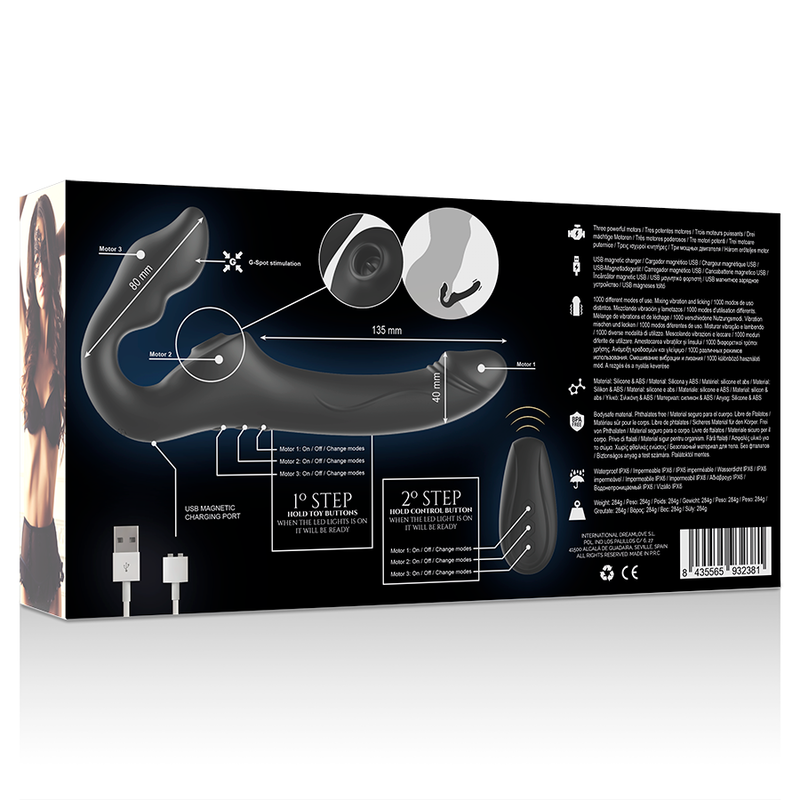 IBIZA - REMOTE CONTROL STRAPLESS VIBRATOR 3 MOTORS 1000 COMBINATIONS. - NOCTURNA DESIRES