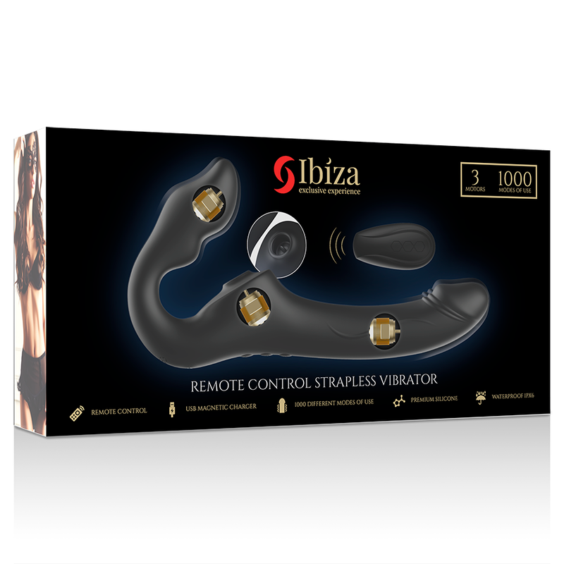 IBIZA - REMOTE CONTROL STRAPLESS VIBRATOR 3 MOTORS 1000 COMBINATIONS. - NOCTURNA DESIRES