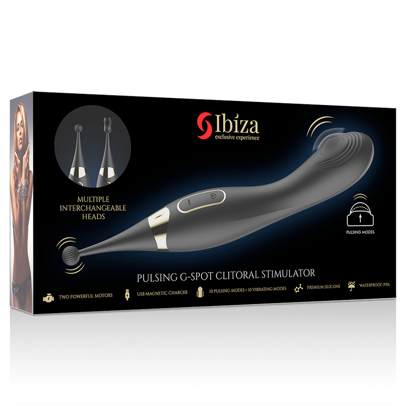 IBIZA - INTERCHANGEABLE CLITORAL STIMULATOR AND PULSATION G SPOT VIBRATOR - NOCTURNA DESIRES