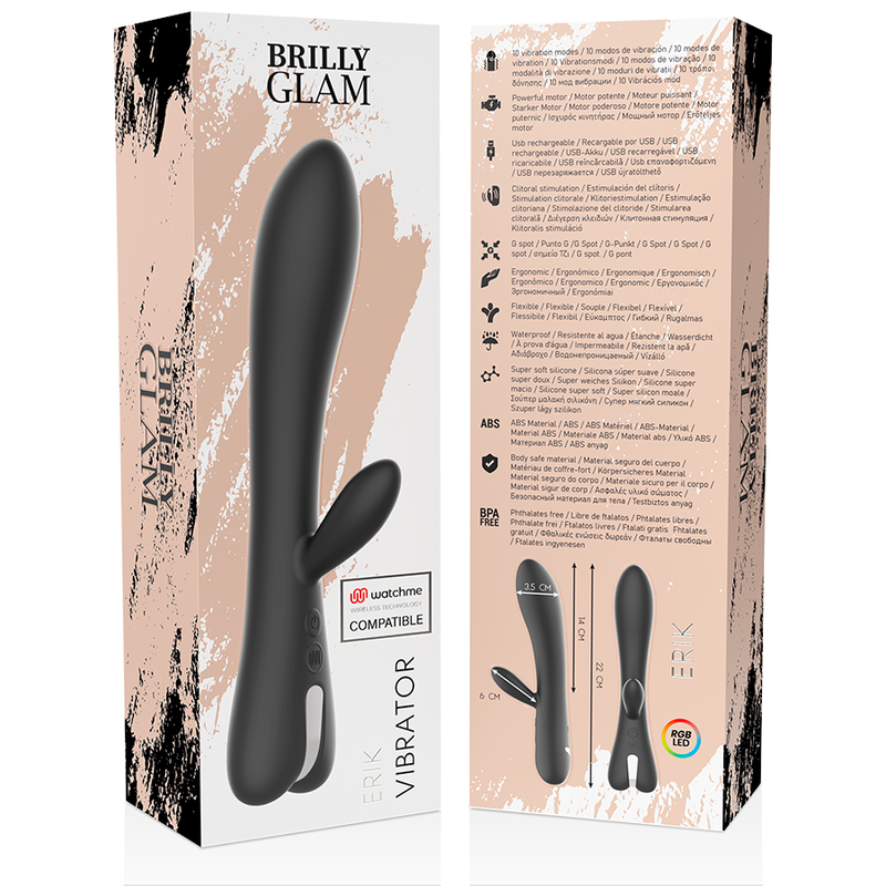 BRILLY GLAM - ERIK VIBRATOR WATCHME WIRELESS TECHNOLOGY COMPATIBLE - NOCTURNA DESIRES