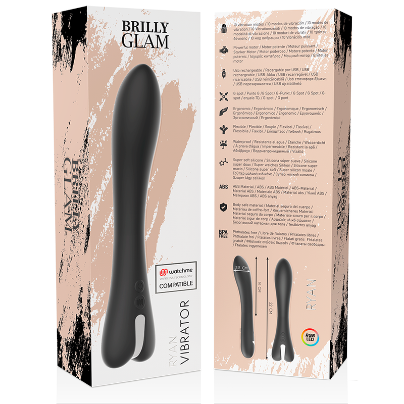 BRILLY GLAM - RYAN VIBRATOR WATCHME WIRELESS TECHNOLOGY COMPATIBLE - NOCTURNA DESIRES