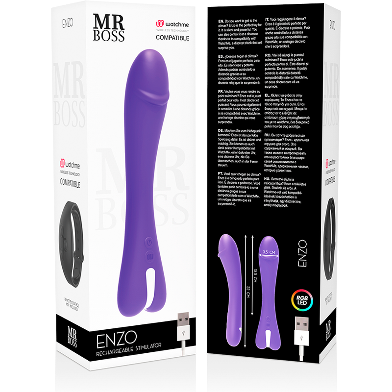 MR BOSS - ENZO VIBRATOR WATCHME WIRELESS TECHONOLOGY COMPATIBLE - NOCTURNA DESIRES