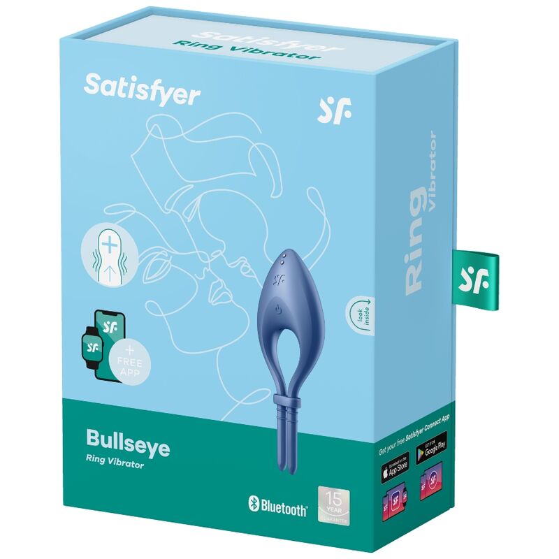 SATISFYER - BULLSEYE RING VIBRATOR APP BLUE - NOCTURNA DESIRES