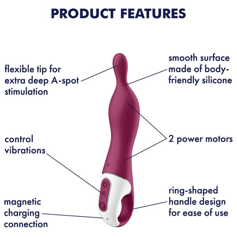 SATISFYER - AMAZING 1 ASPOT VIBRATOR BERRY - NOCTURNA DESIRES