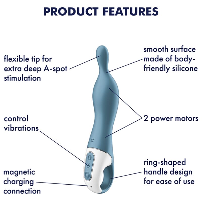 SATISFYER - AMAZING 1 ASPOT VIBRATOR BLUE - NOCTURNA DESIRES