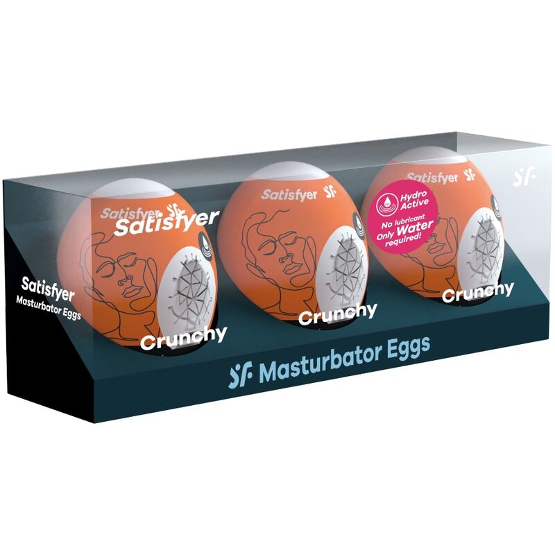 SATISFYER - 3 MASTURBATOR EGGS NAUGHTY, SAVAGE & CRUNCHY - NOCTURNA DESIRES