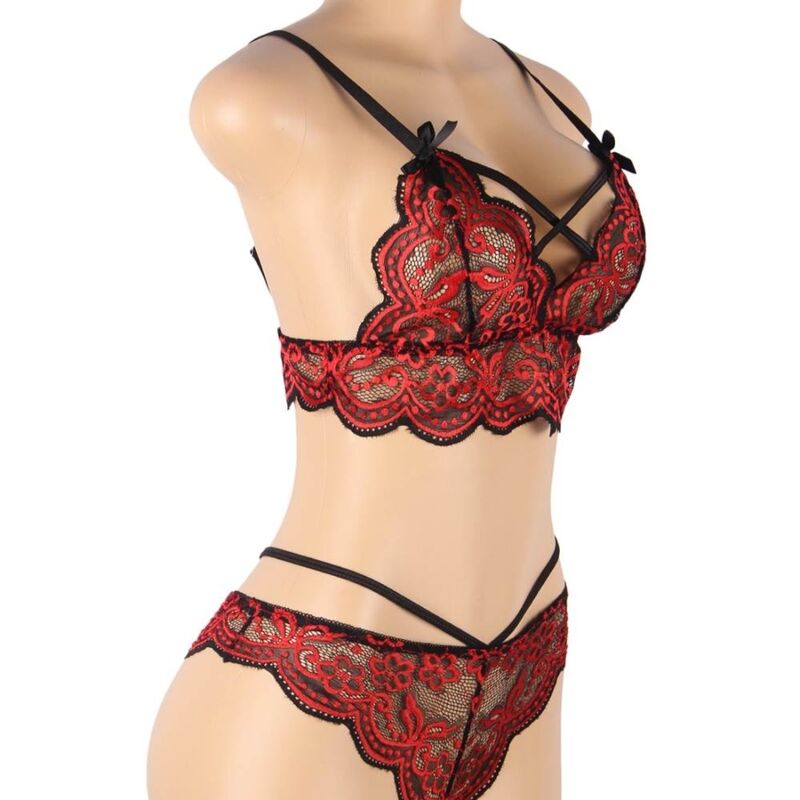 SUBBLIME - SET TWO PIECES SET LACE TOP AND PANTIES S/M - NOCTURNA DESIRES