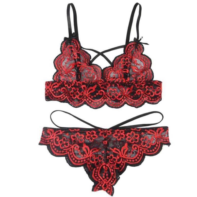 SUBBLIME - SET TWO PIECES SET LACE TOP AND PANTIES S/M - NOCTURNA DESIRES