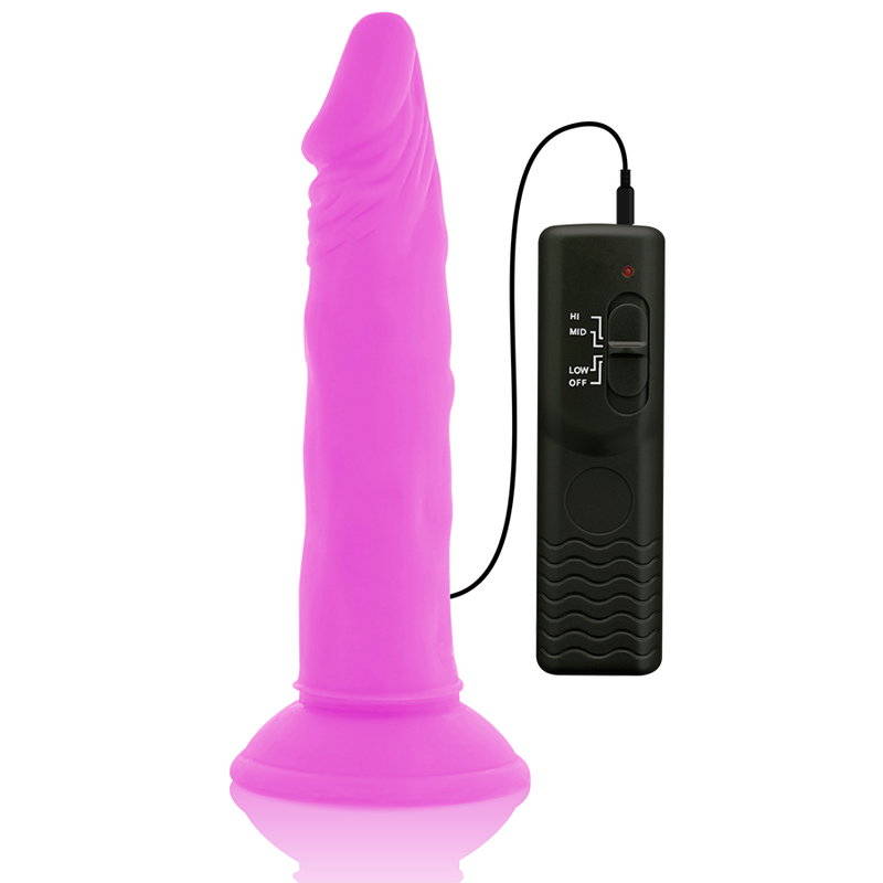 DIVERSIA - FLEXIBLE VIBRATING DILDO PURPLE 23 CM -O- 4.3 CM - NOCTURNA DESIRES