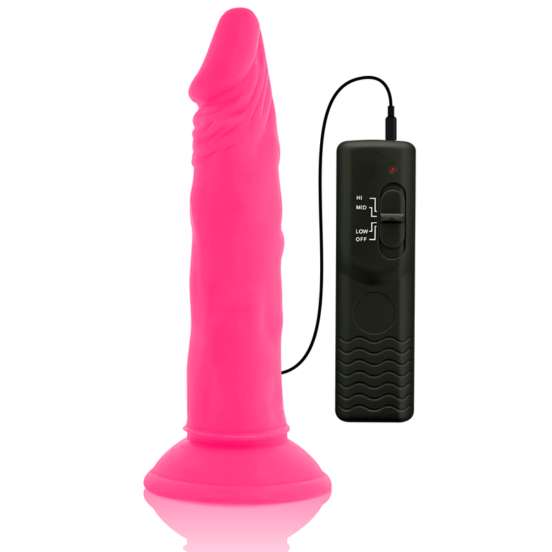 DIVERSIA - FLEXIBLE VIBRATING DILDO PINK 23 CM -O- 4.3 CM - NOCTURNA DESIRES
