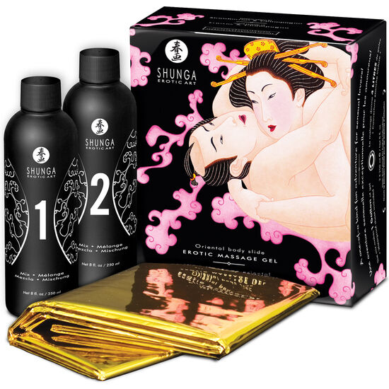 SHUNGA - ORIENTAL BODY TO BODY EROTIC MASSAGE GEL STRAWBERRIES AND CAVA SHUNGA KITS  NOCTURNA DESIRES