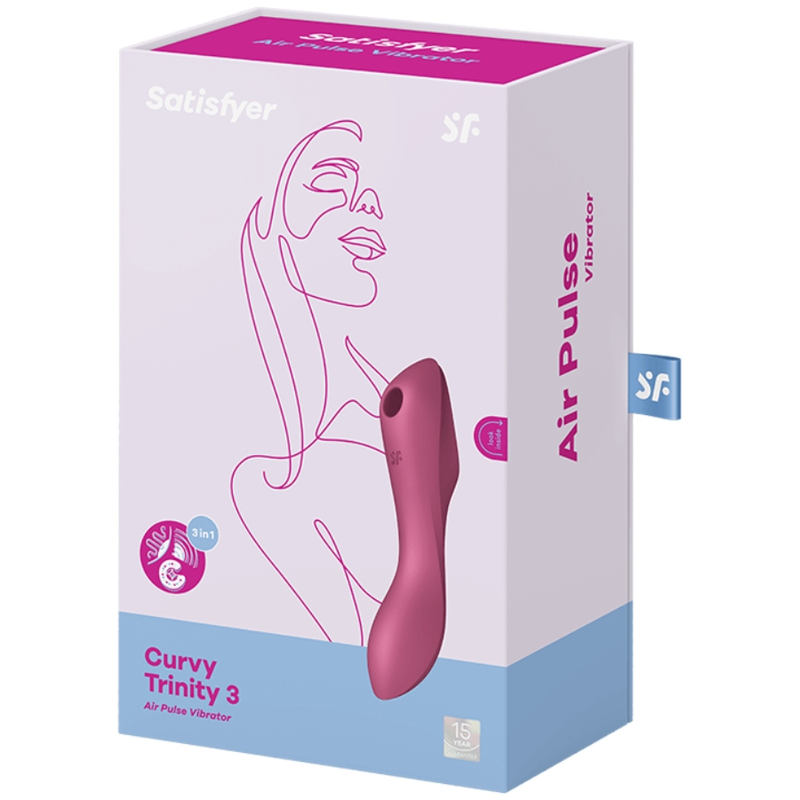 SATISFYER - CURVY TRINITY 3 AIR PULSE VIBRATOR RED - NOCTURNA DESIRES