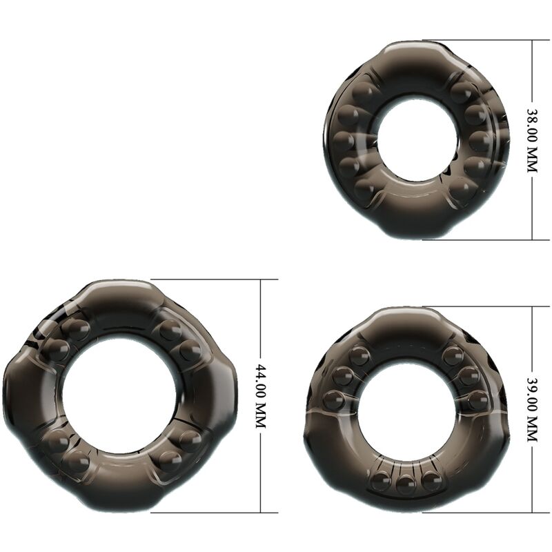 BAILE - COCK RINGS YVONNE SET 3 PENIS RINGS - NOCTURNA DESIRES