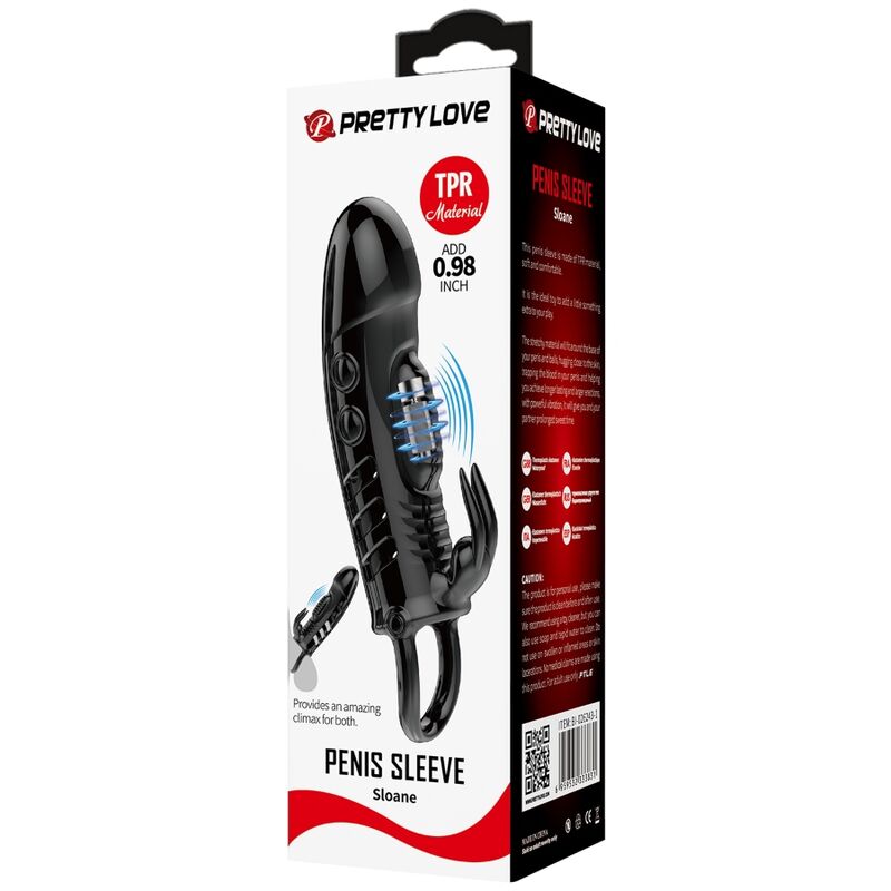 PRETTY LOVE - SLOANE RABBIT PENIS SHEATH BLACK - NOCTURNA DESIRES