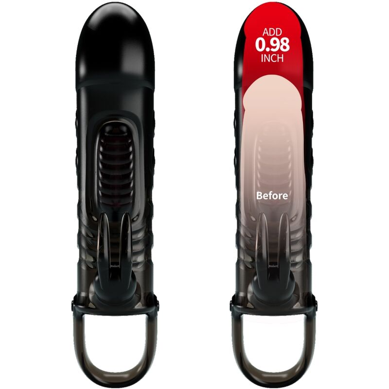 PRETTY LOVE - SLOANE RABBIT PENIS SHEATH BLACK - NOCTURNA DESIRES