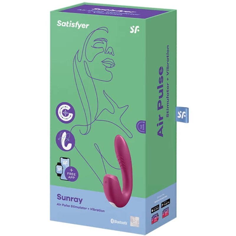 SATISFYER - SUNRAY STIMULATOR AND VIBRATOR APP RED - NOCTURNA DESIRES