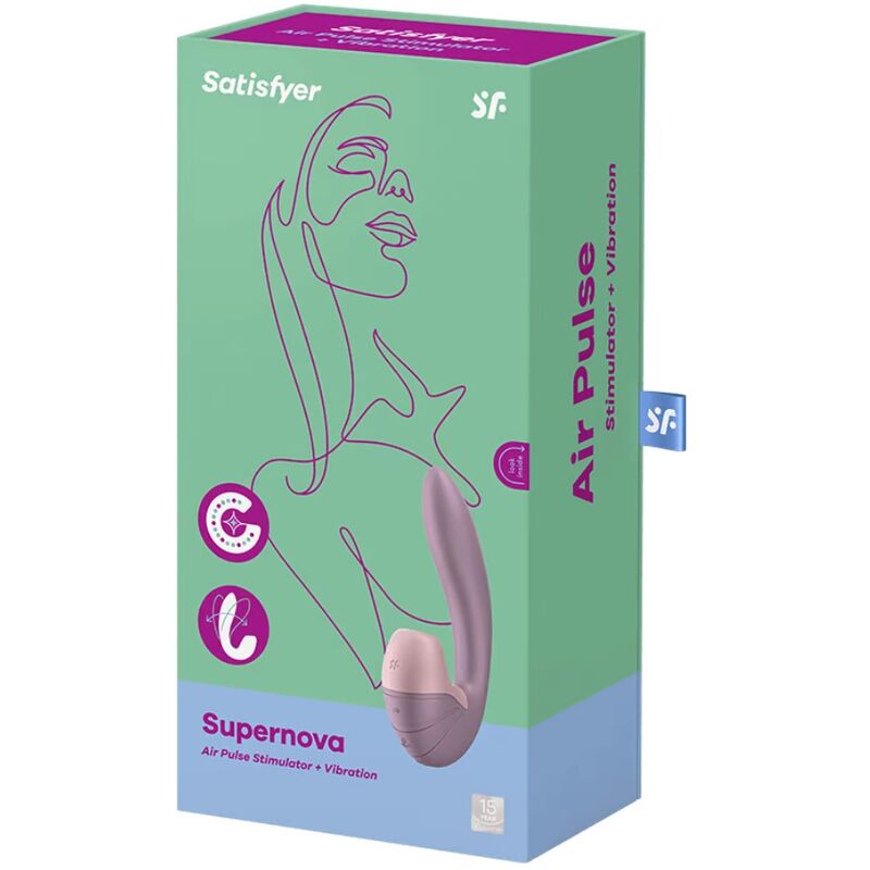 SATISFYER - SUPERNOVA AIR PULSE STIMULATOR & VIBRATION PINK - NOCTURNA DESIRES