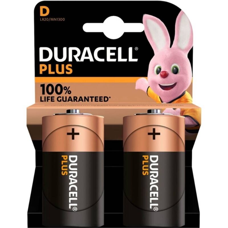 DURACELL - PLUS POWER 100 ALKALINE BATTERY D LR20 2 UNITS - NOCTURNA DESIRES