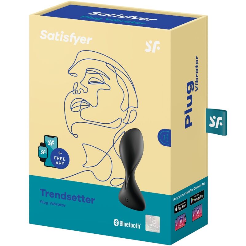 SATISFYER - TRENDSETTER VIBRATING PLUG APP BLACK - NOCTURNA DESIRES