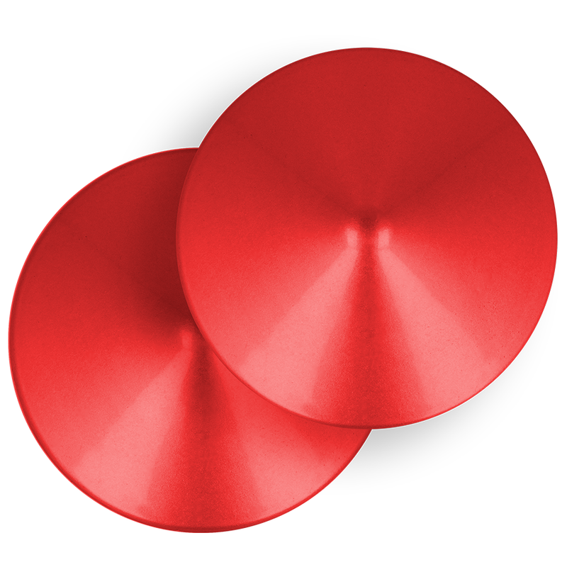 OHMAMA FETISH RED CIRCLE NIPPLE COVERS - NOCTURNA DESIRES