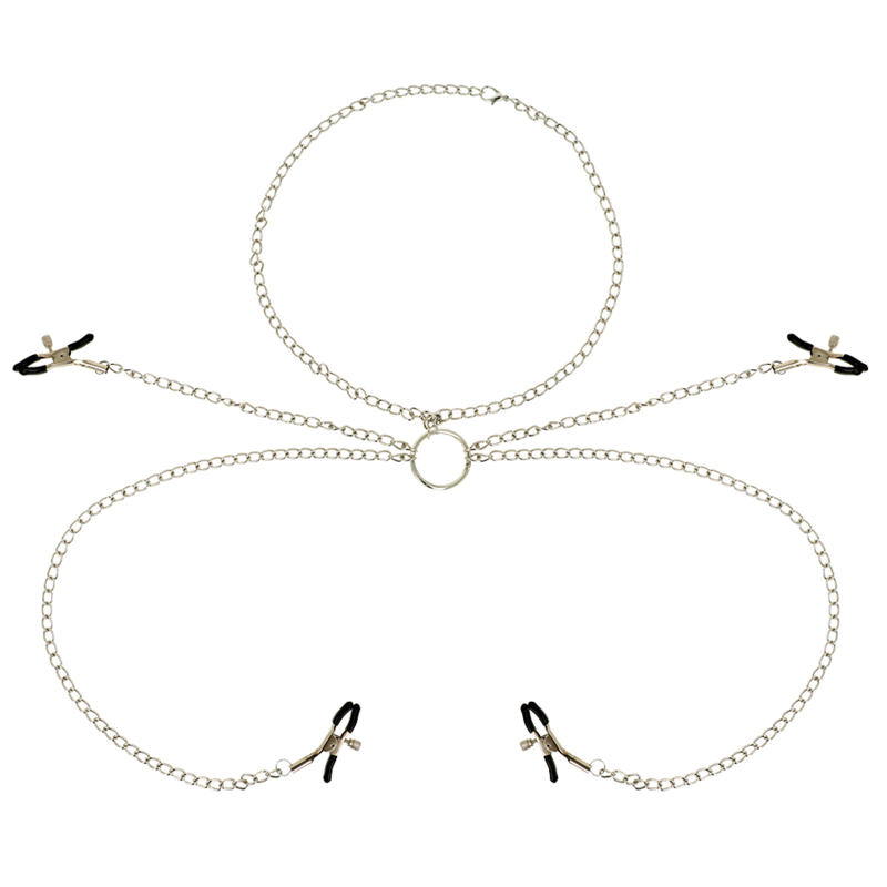 OHMAMA FETISH 4 NIPPLE CLAMPS WITH CHAIN NECKLACE - NOCTURNA DESIRES