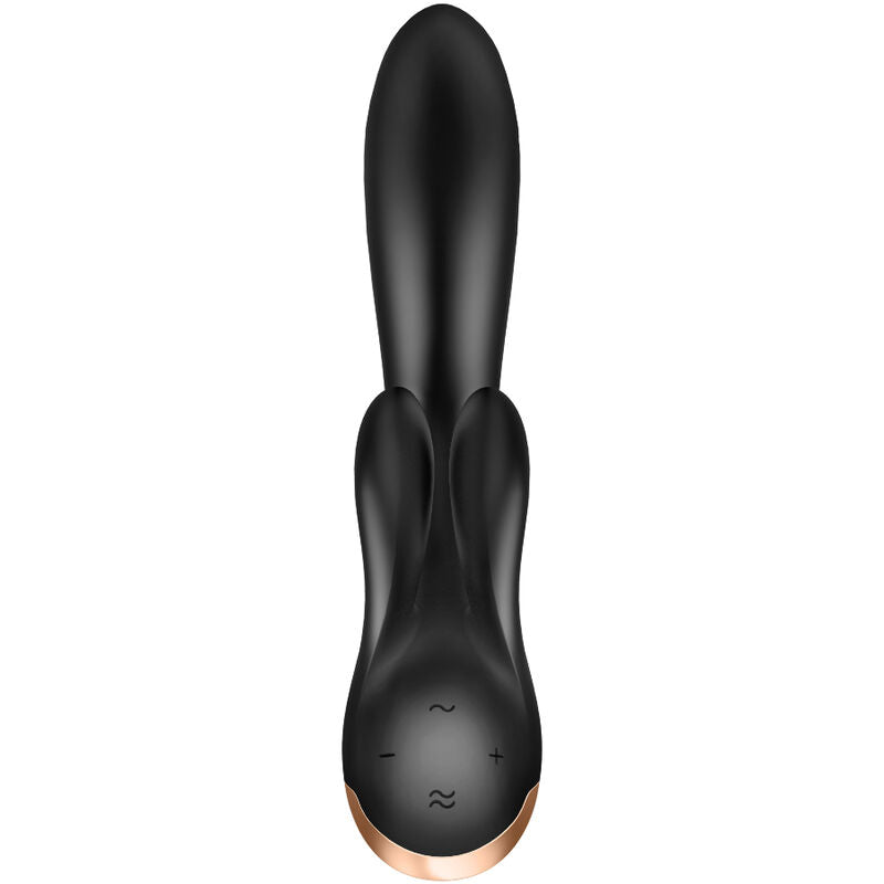 SATISFYER - DOUBLE FLEX VIBRATOR APP BLACK - NOCTURNA DESIRES