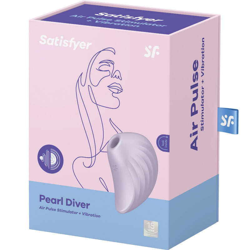 SATISFYER - PEARL DIVER AIR PULSE STIMULATOR & VIBRATOR VIOLET - NOCTURNA DESIRES