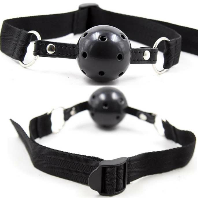 OHMAMA FETISH BLACK FABRIC BREATHABLE BALL GAG - NOCTURNA DESIRES