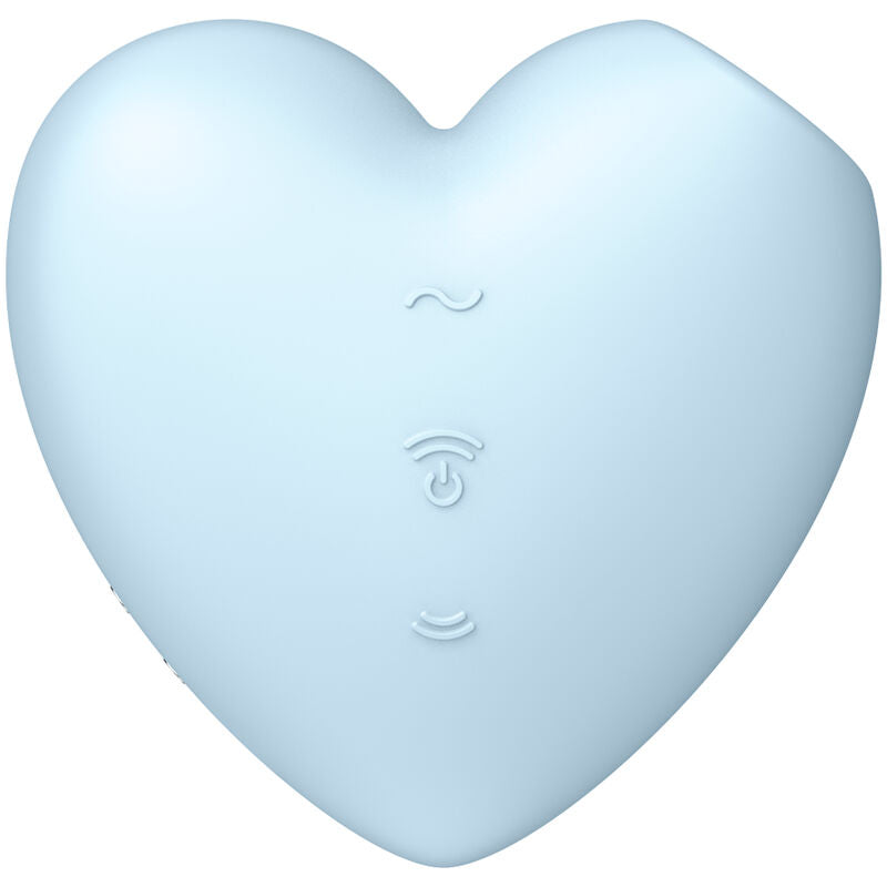 SATISFYER - CUTIE HEART AIR PULSE STIMULATOR & VIBRATOR BLUE - NOCTURNA DESIRES