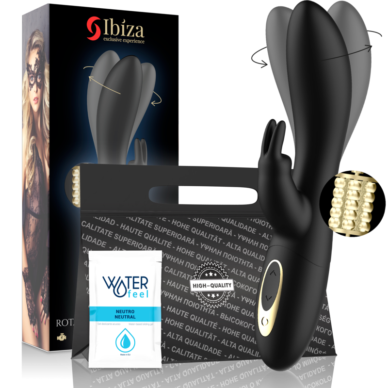 IBIZA - POWERFUL PEARLED ROTATOR WITH RABBIT - NOCTURNA DESIRES