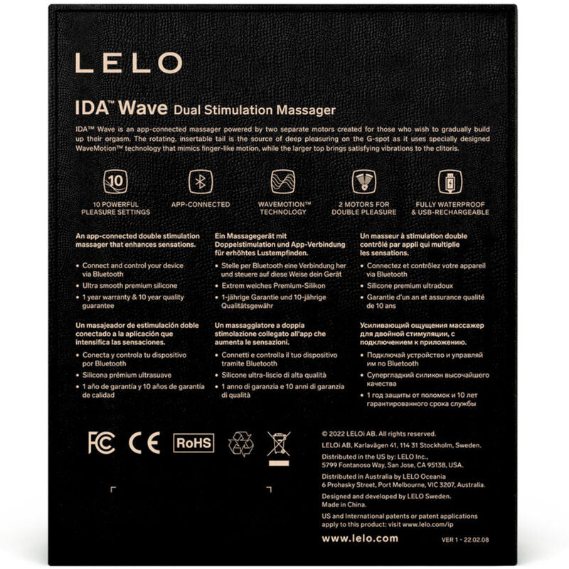 LELO - IDA WAVE COUPLES MASSAGER BLACK - NOCTURNA DESIRES